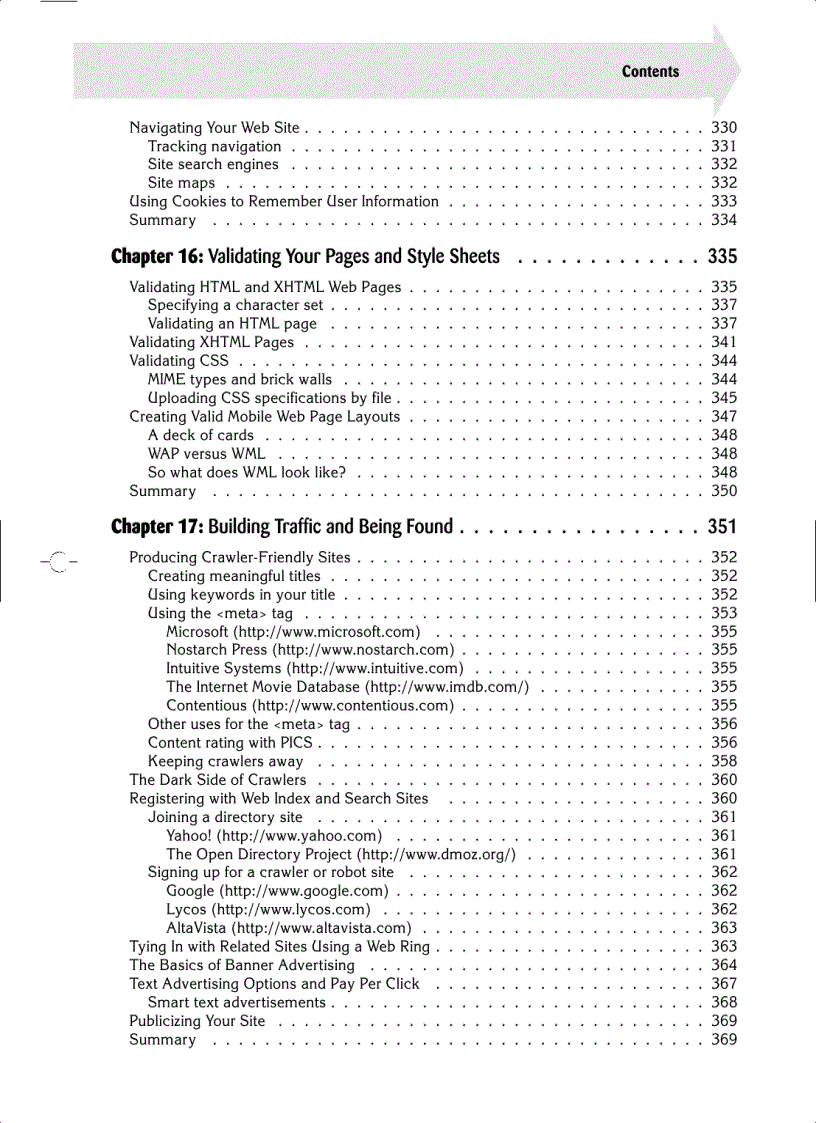 image for page Creating Cool Web Sites with HTML XHTML and CSS