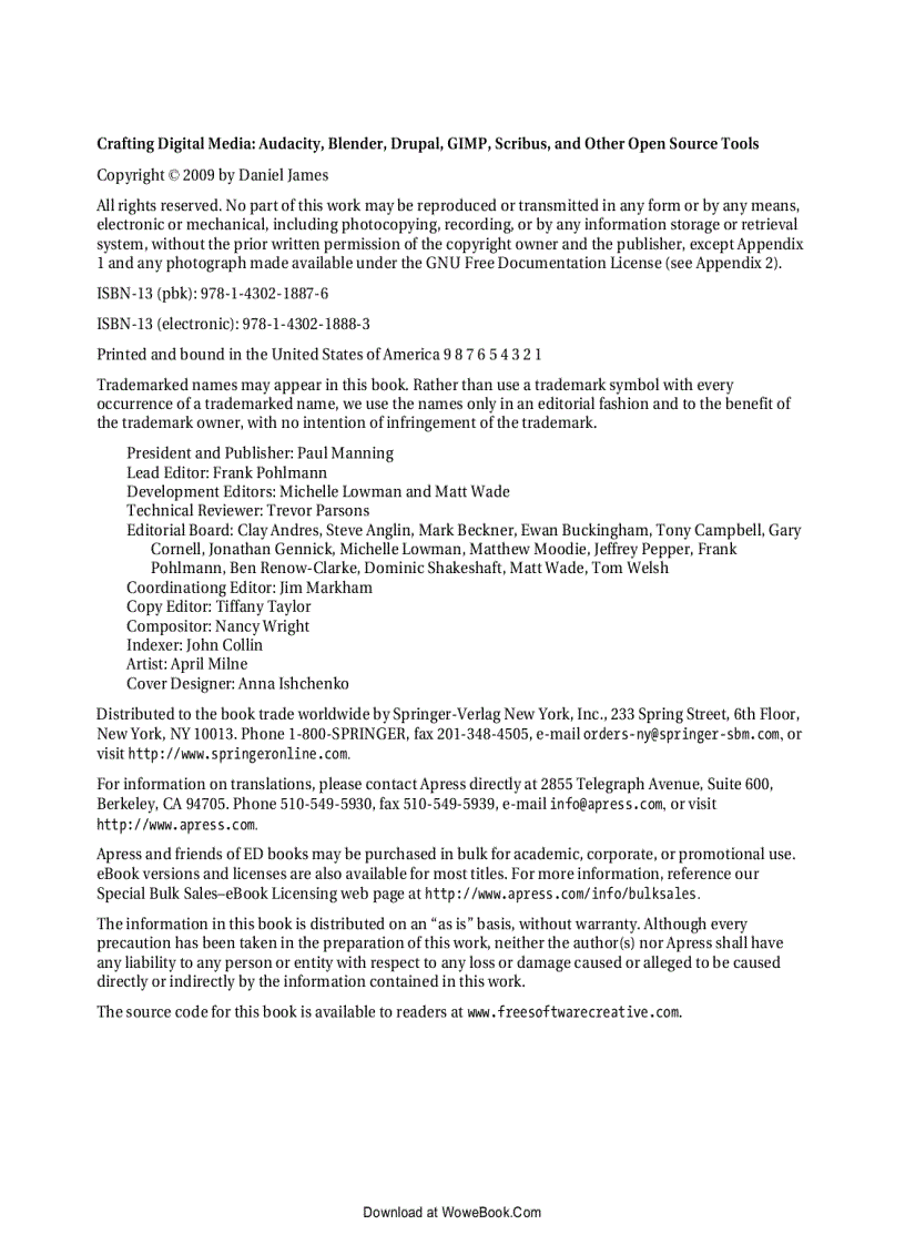 image for page Crafting Digital Media Audacity Blender Drupal GIMP Scribus and other Open Source Tools