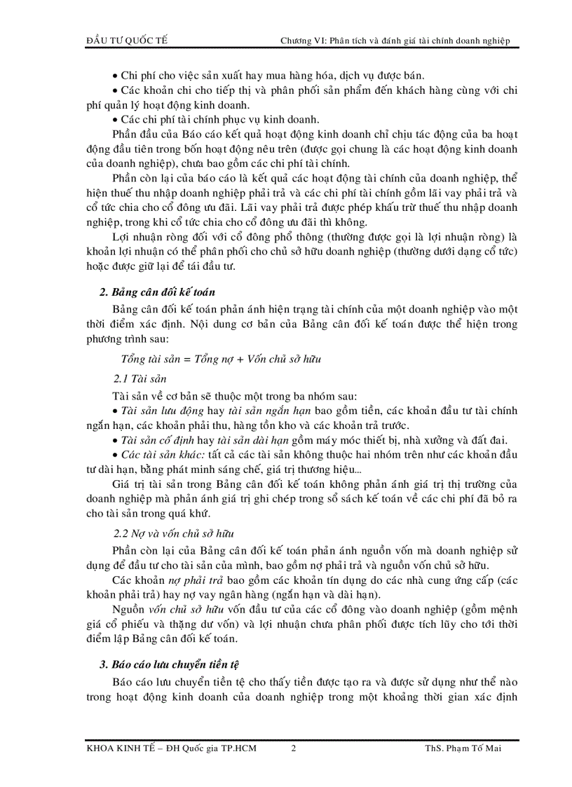 image for page Phân tích và đánh giá tài chính doanh nghiệp