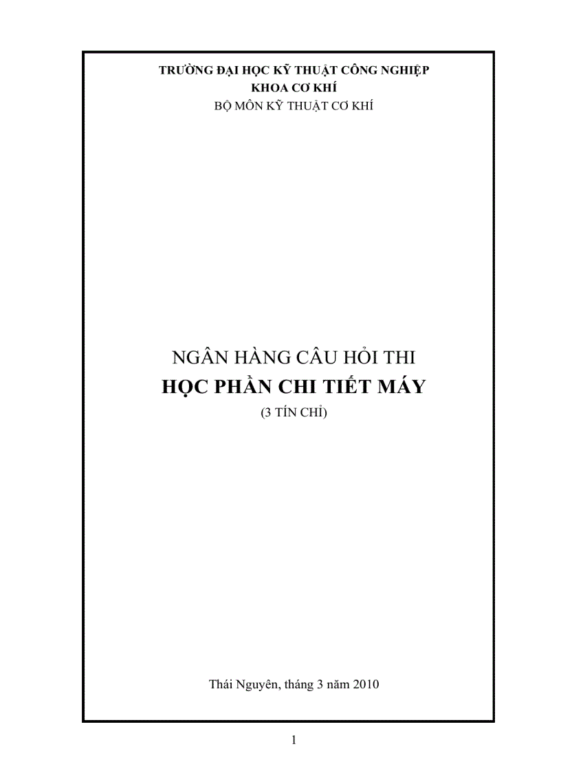 image for page Ngân hàng câu hỏi Chi Tiết Máy