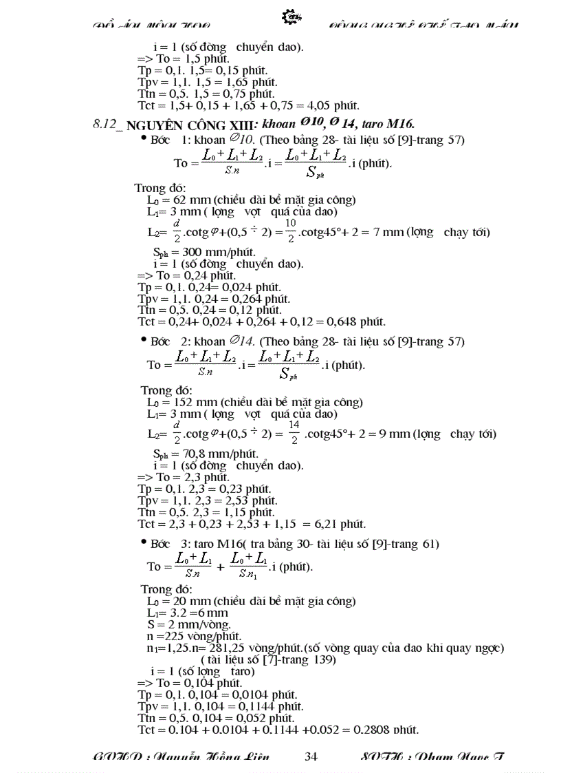 image for page Đô án Môn học Công Nghệ Chế Tạo Máy Gối Đỡ