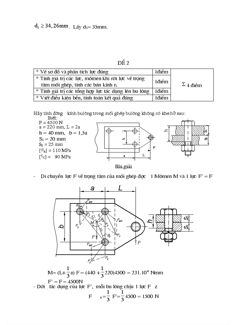 image for page Đáp án đề thi chi tiết máy học phần II