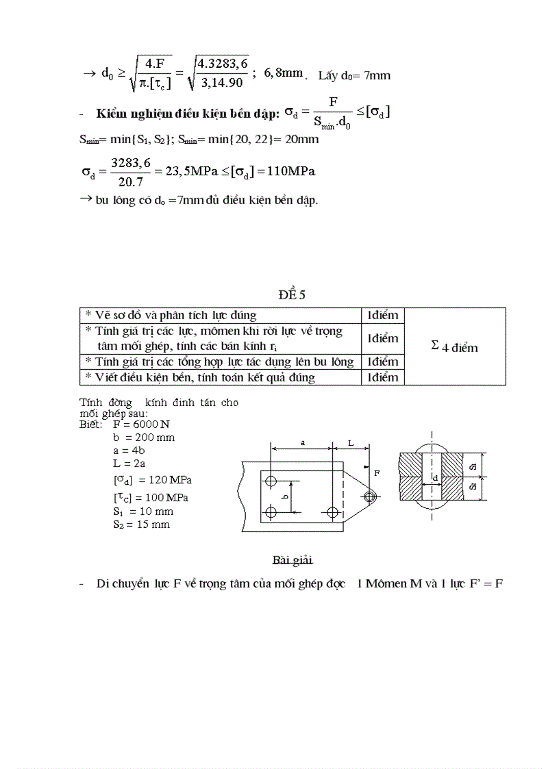 image for page Đáp án đề thi chi tiết máy học phần II