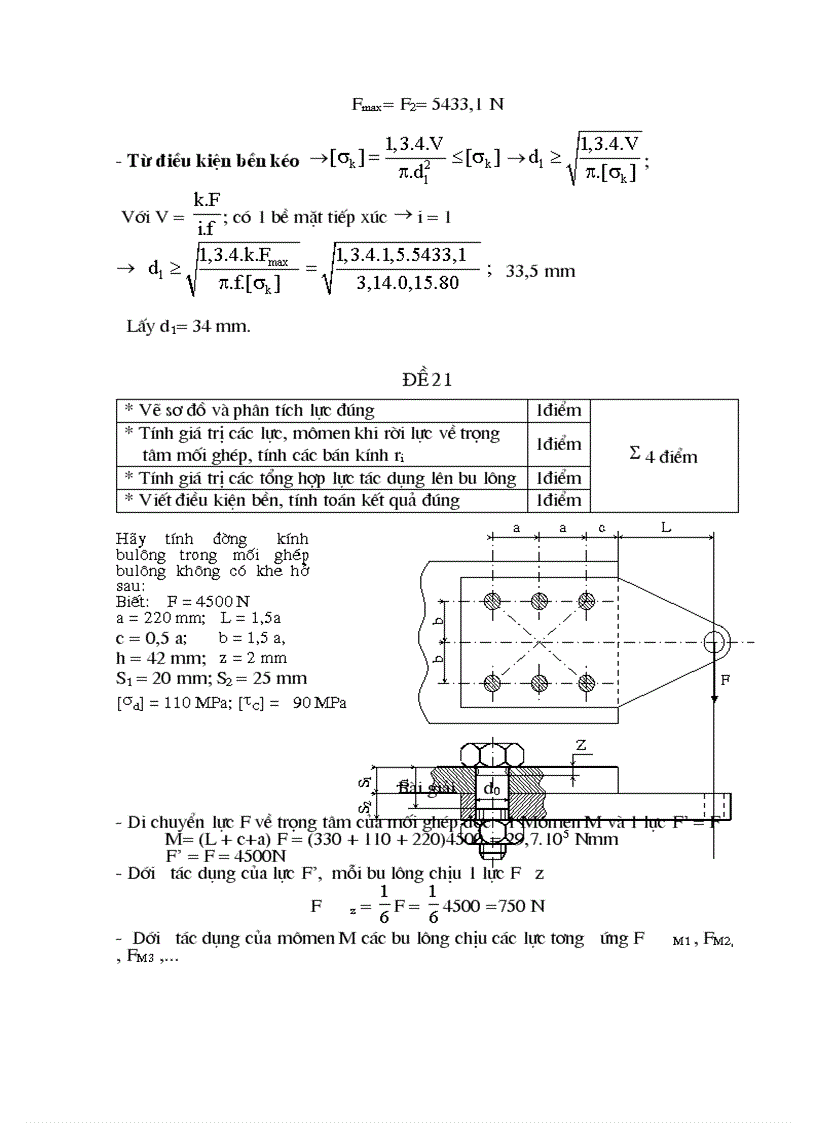 image for page Đáp án đề thi chi tiết máy học phần II