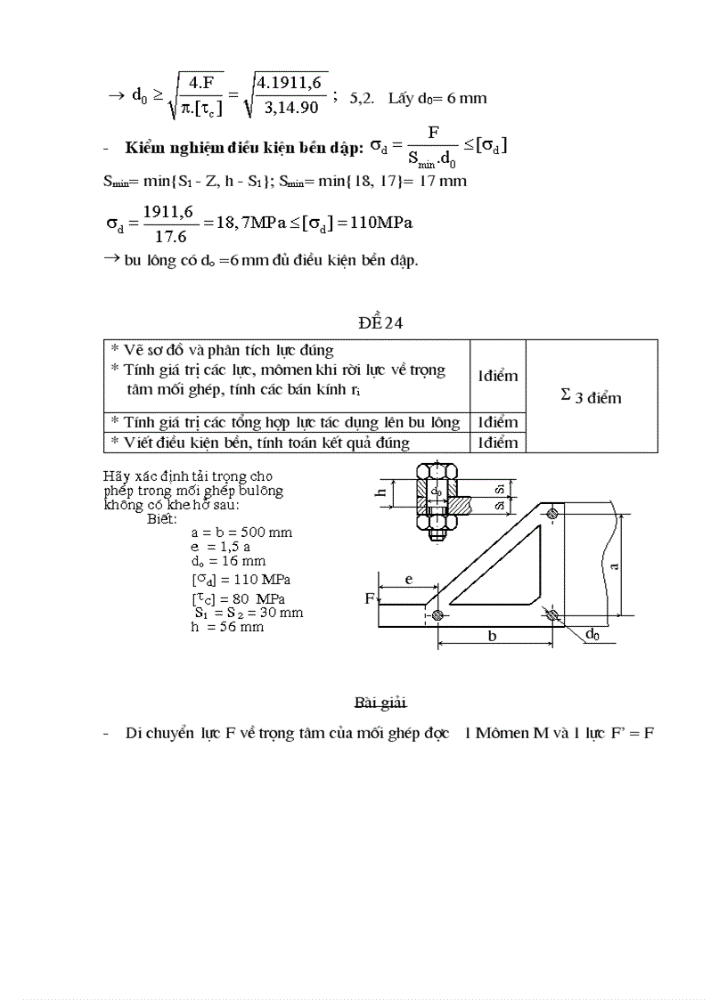 image for page Đáp án đề thi chi tiết máy học phần II