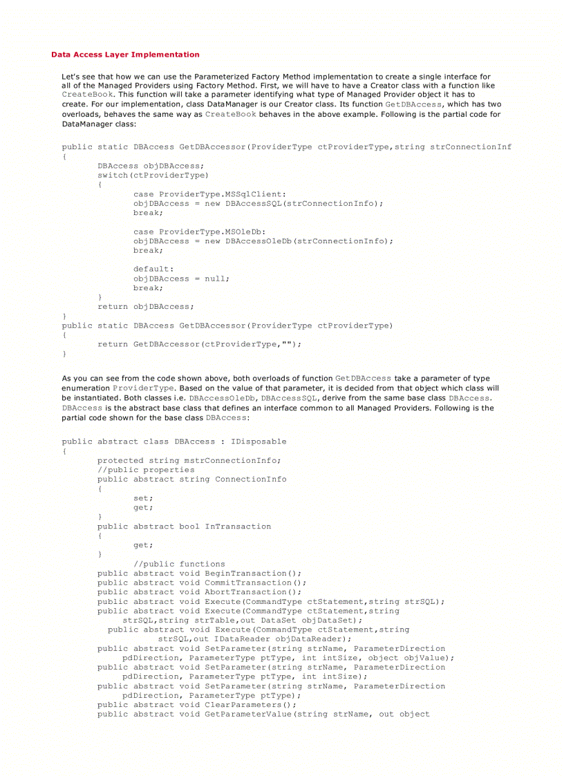 image for page Developing a Universal Data Access Layer leveraging ADO NET C and Factory Design Pattern