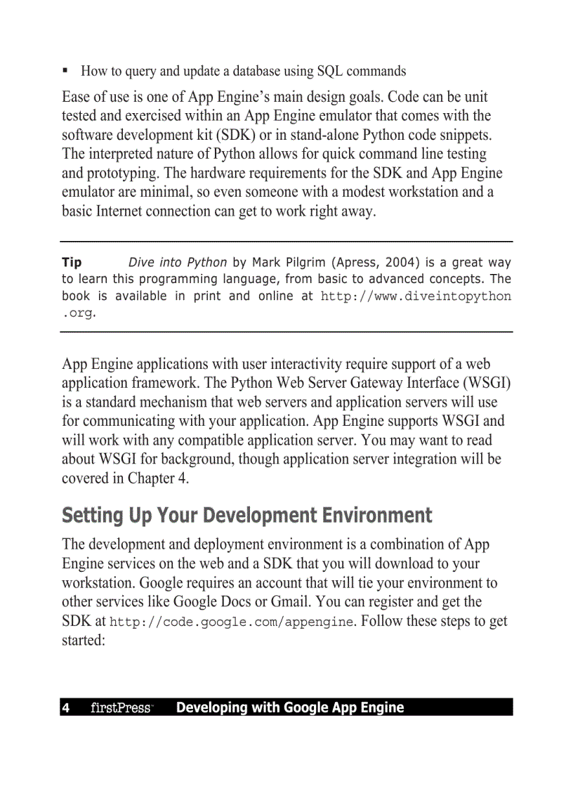 image for page Developing with Google App Engine
