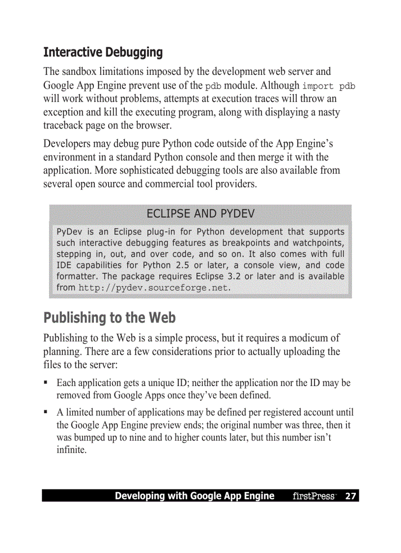 image for page Developing with Google App Engine