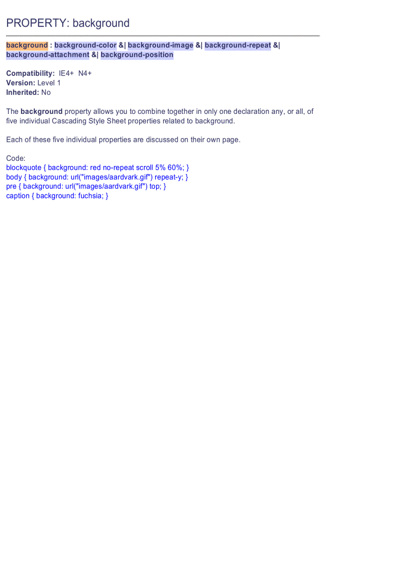 image for page CSS Quick Reference