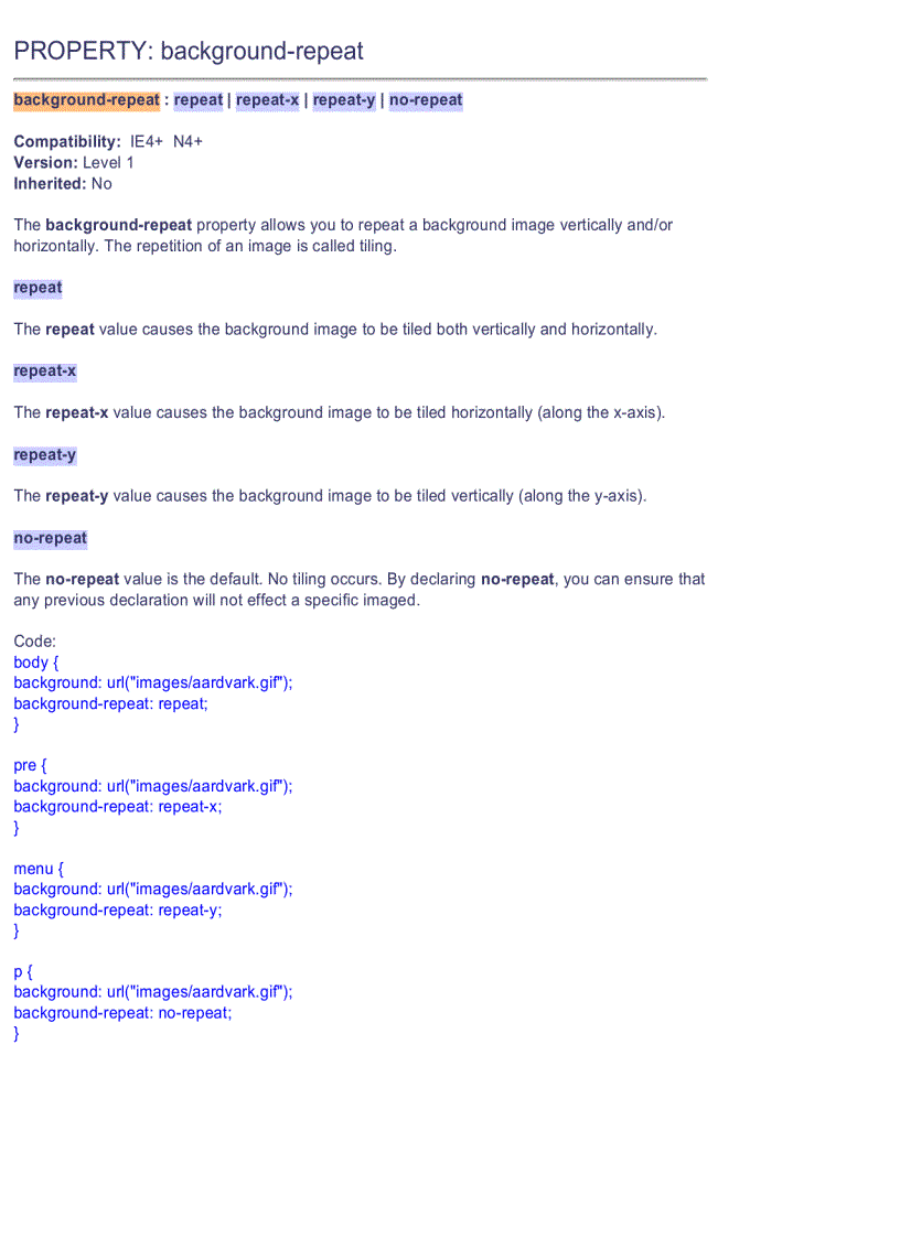 image for page CSS Quick Reference