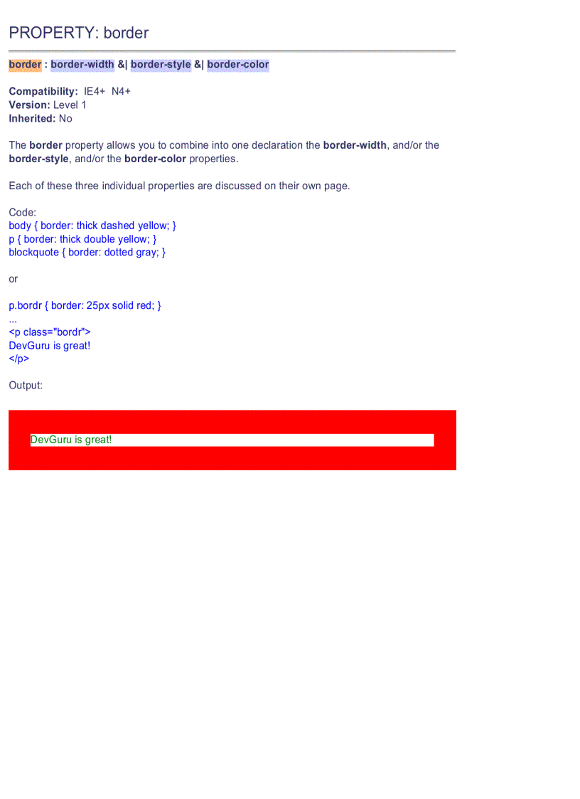 image for page CSS Quick Reference