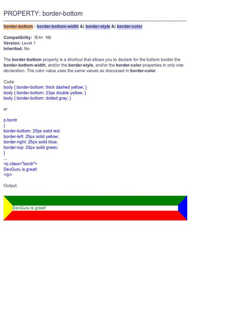 image for page CSS Quick Reference