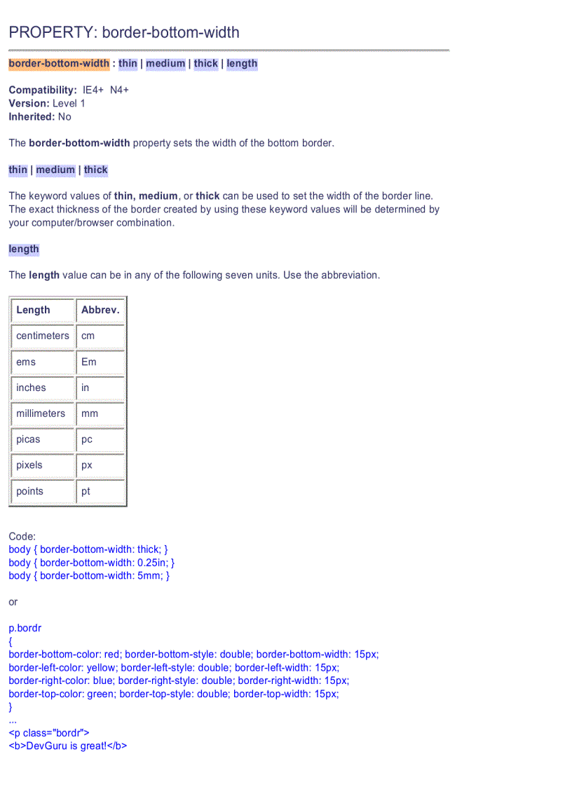 image for page CSS Quick Reference