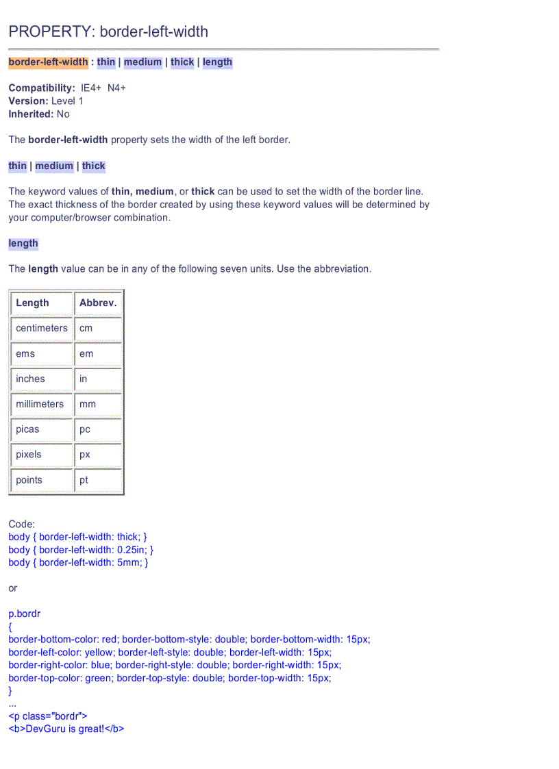 image for page CSS Quick Reference