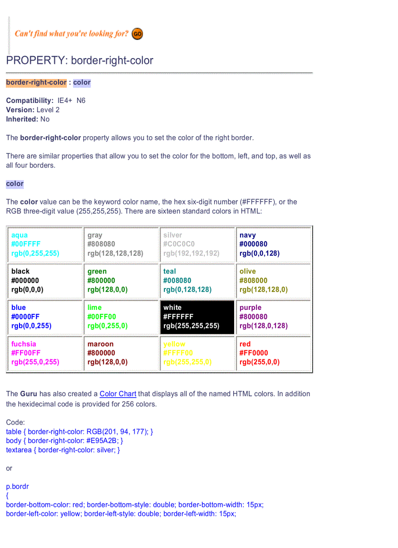 image for page CSS Quick Reference