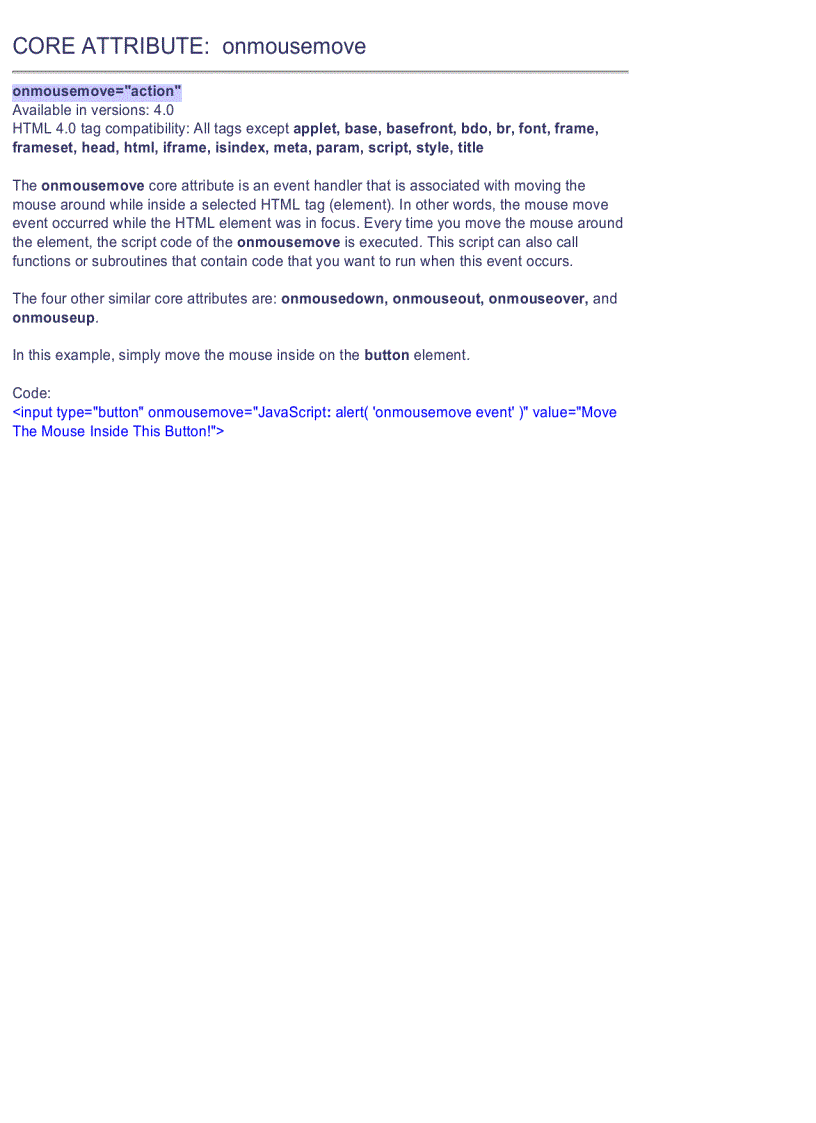 image for page HTML Quick Reference
