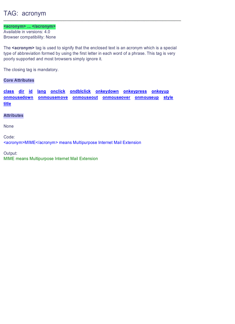 image for page HTML Quick Reference