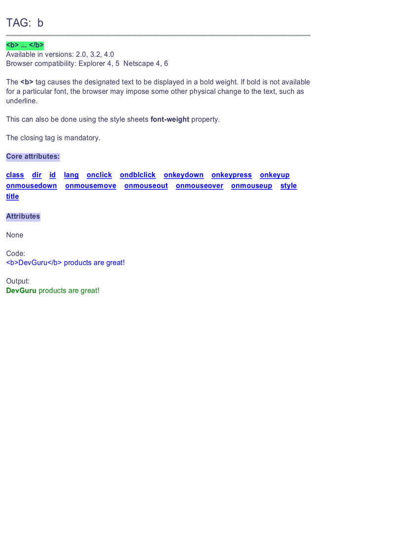 image for page HTML Quick Reference