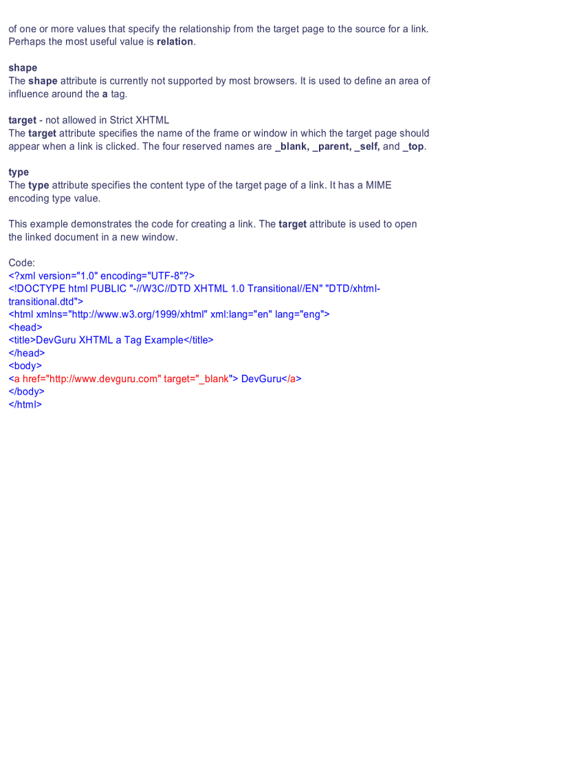 image for page XHTML Quick Reference