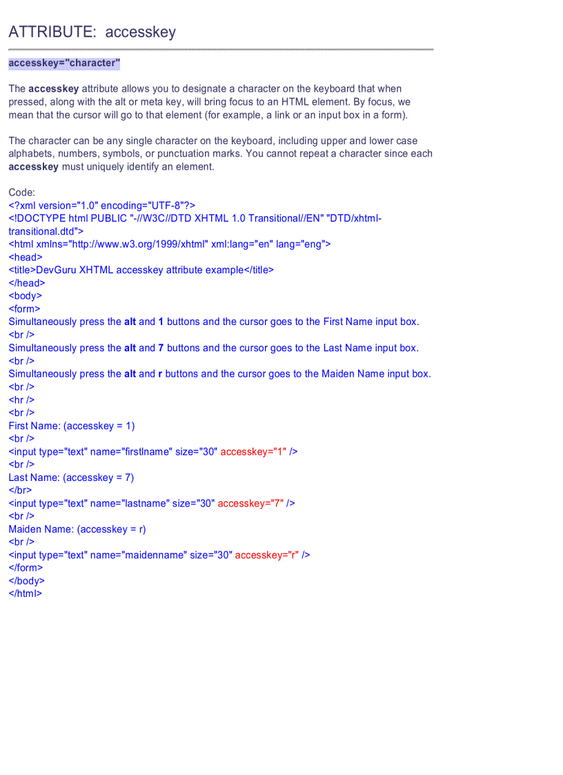 image for page XHTML Quick Reference