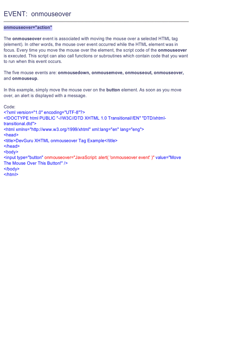 image for page XHTML Quick Reference