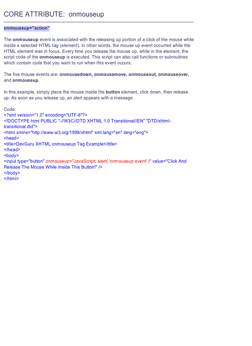 image for page XHTML Quick Reference