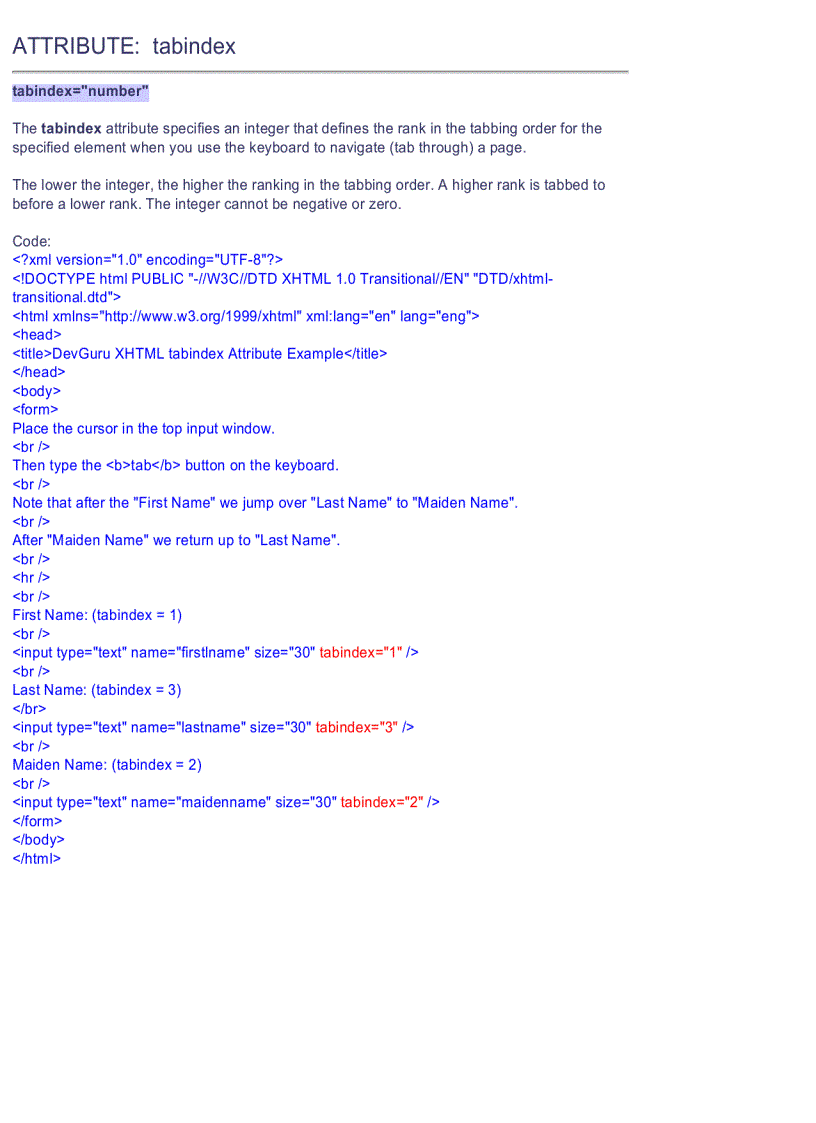 image for page XHTML Quick Reference