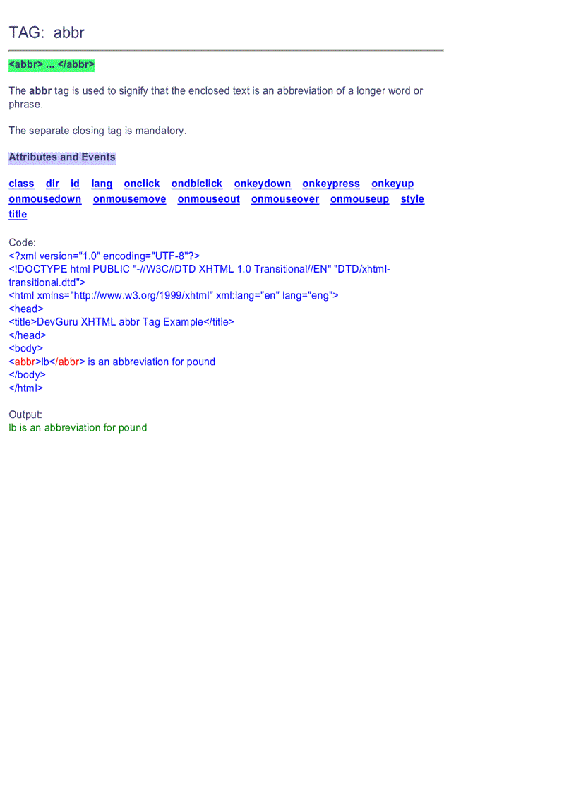 image for page XHTML Quick Reference