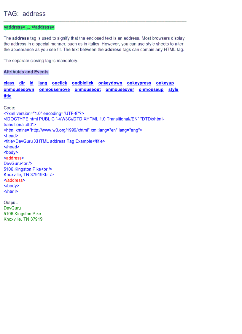 image for page XHTML Quick Reference