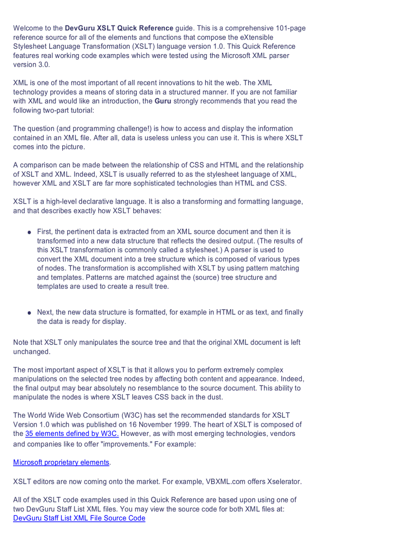 image for page XSLT Quick Reference