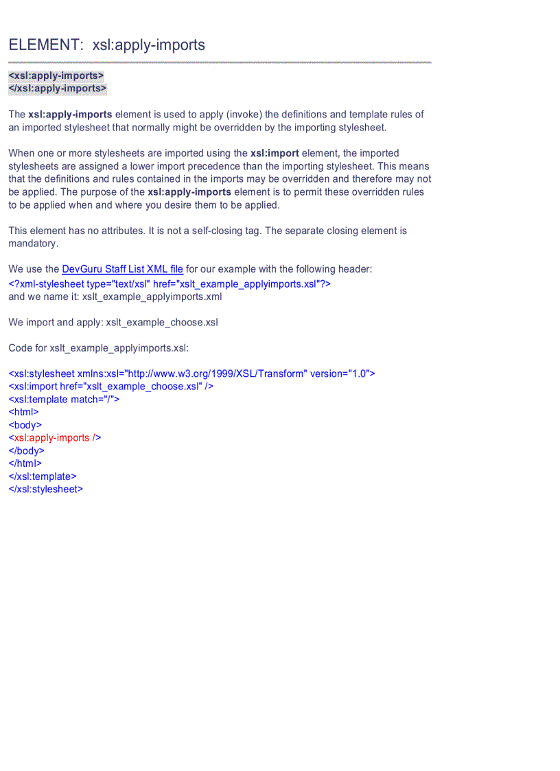 image for page XSLT Quick Reference