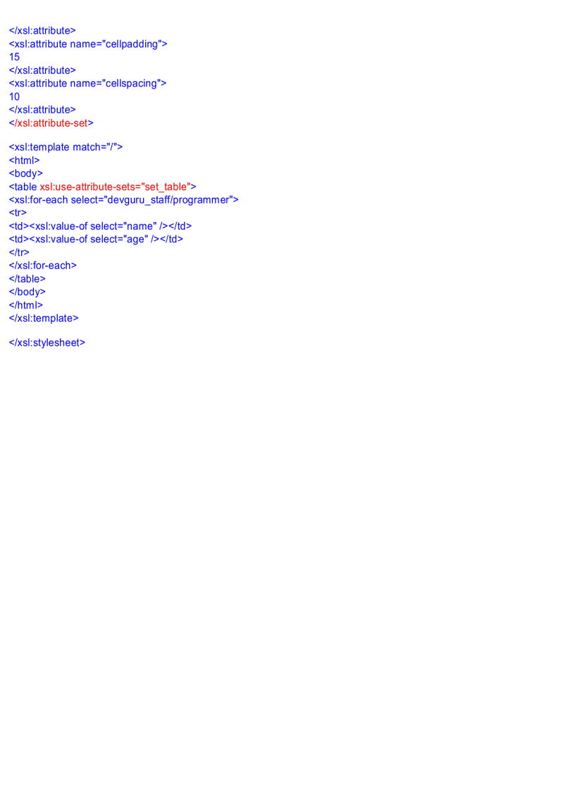 image for page XSLT Quick Reference