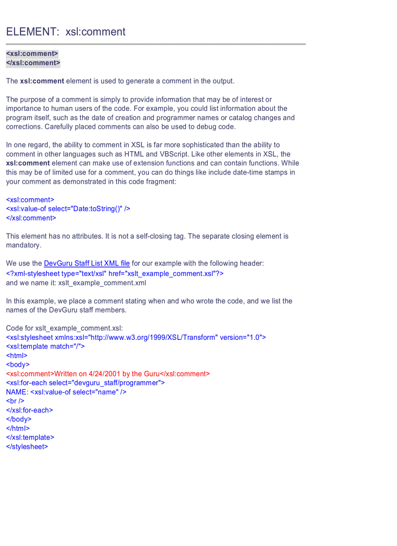 image for page XSLT Quick Reference