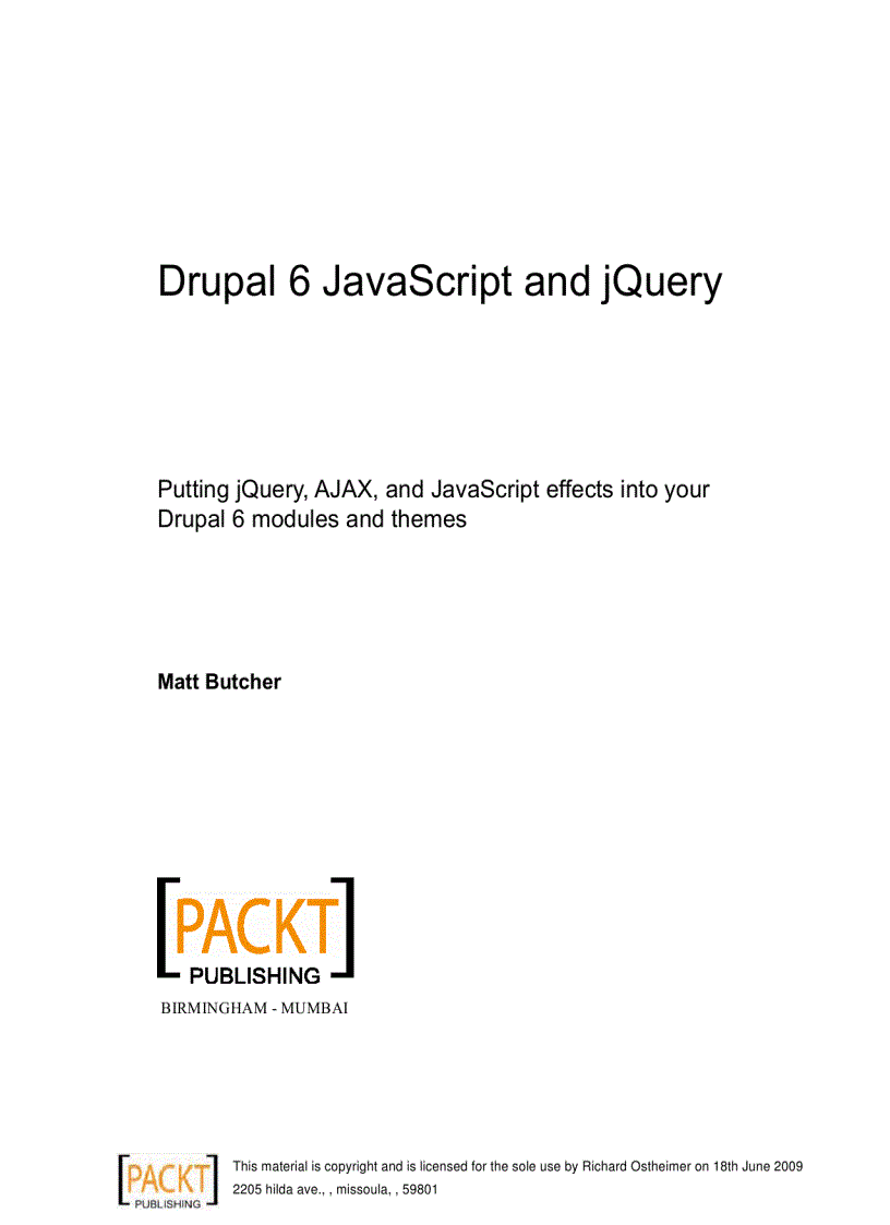 image for page Drupal 6 JavaScript and jQuery