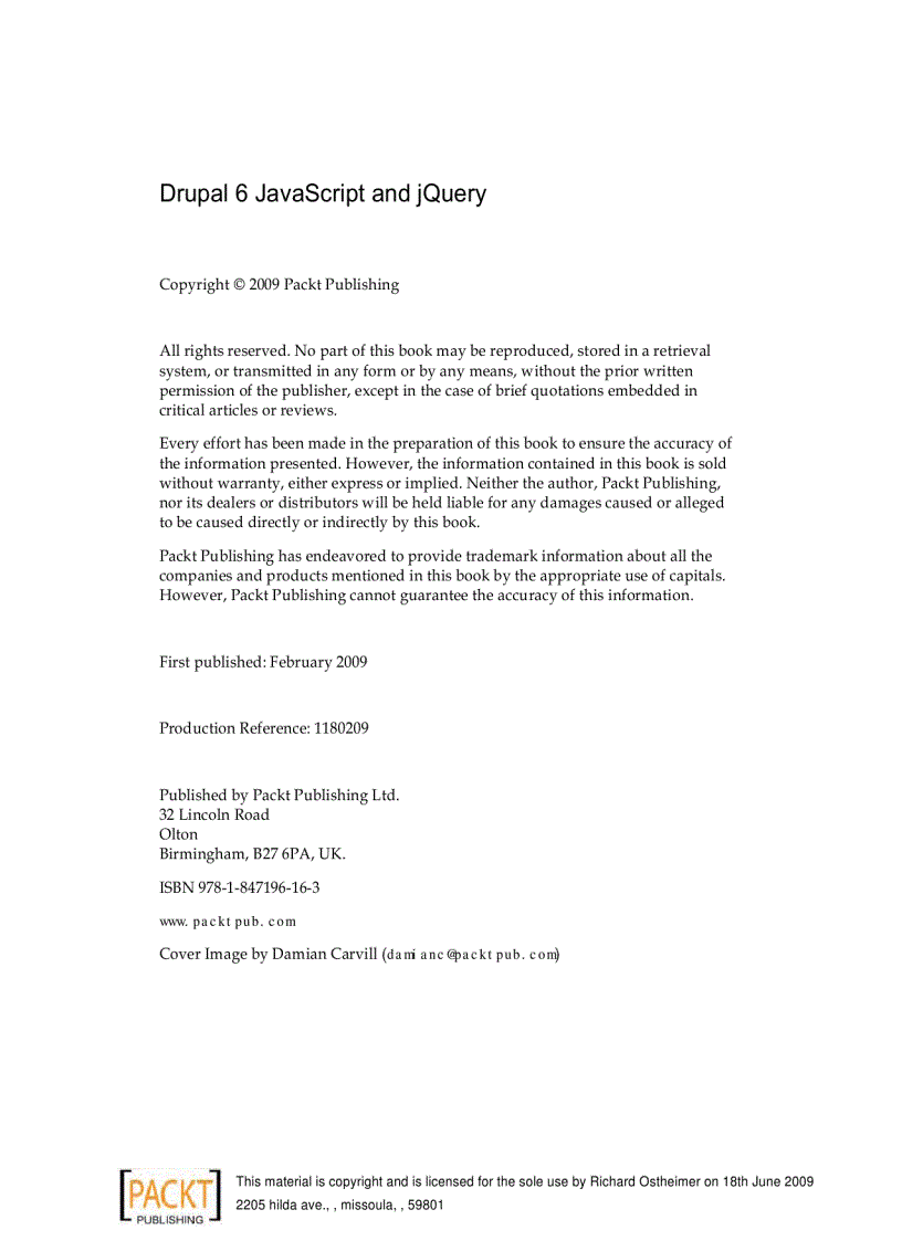 image for page Drupal 6 JavaScript and jQuery