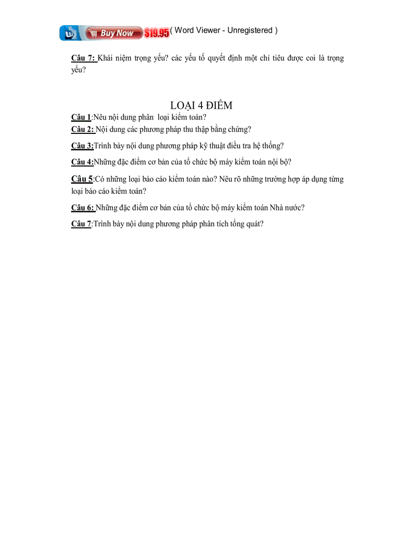 image for page Ngân hàng đề thi hết học phần Kiểm toán