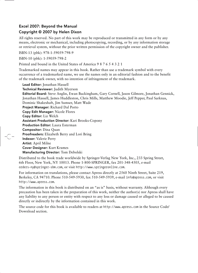 image for page Excel 2007 Beyond the Manual