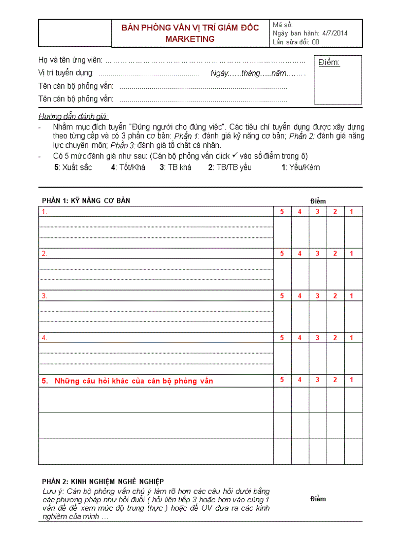 image for page Bài phỏng vấn vị trí giám đốc tiếp thị