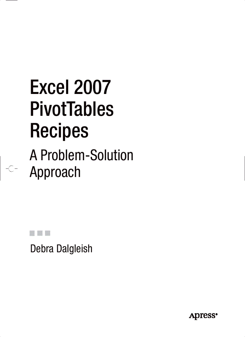 image for page Excel 2007 PivotTables Recipes A Problem Solution Approach