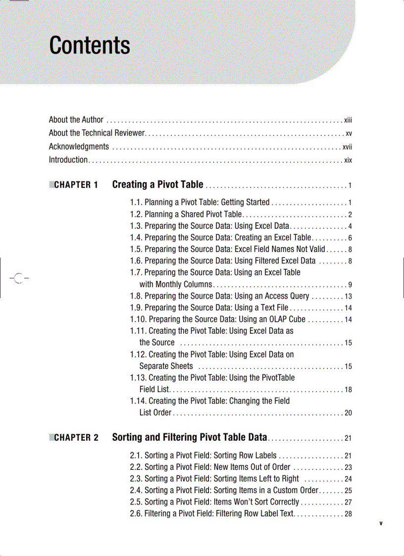 image for page Excel 2007 PivotTables Recipes A Problem Solution Approach