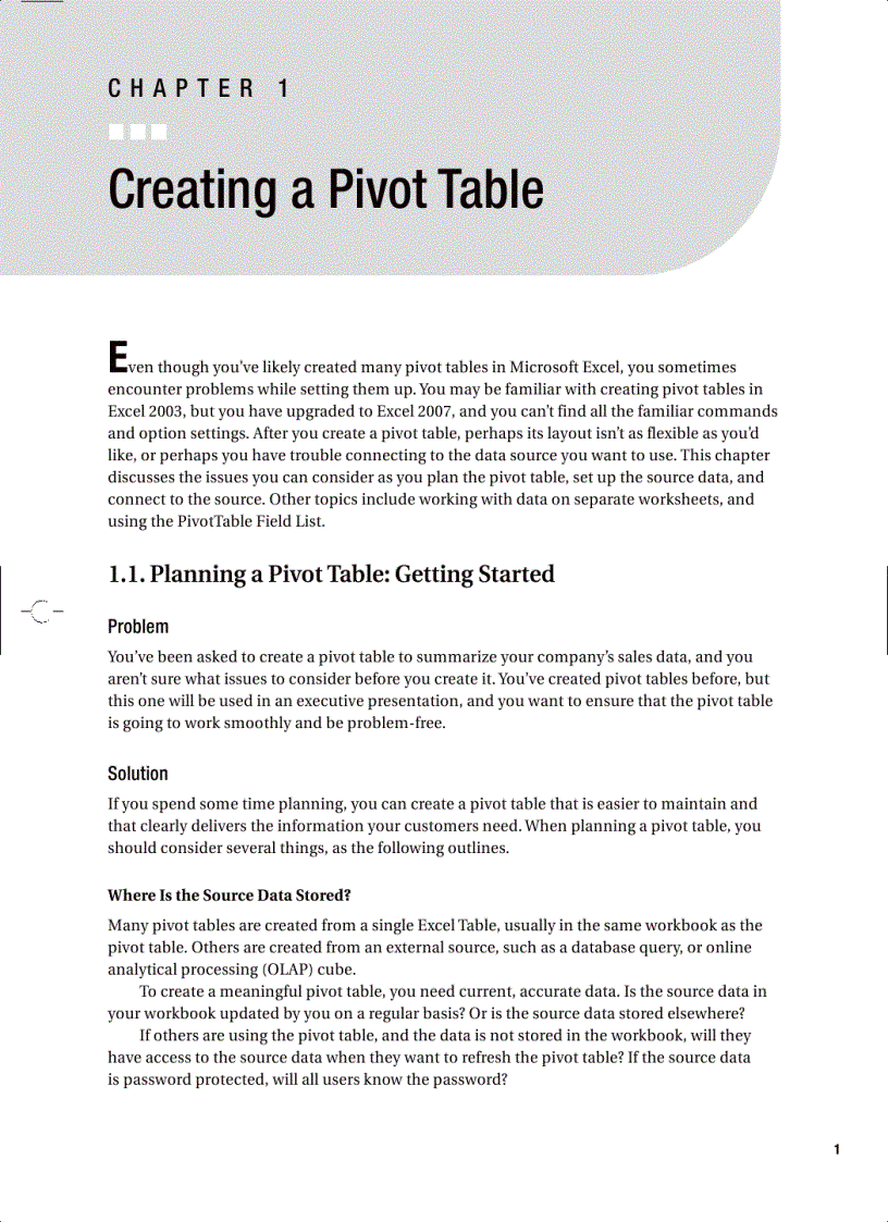 image for page Excel 2007 PivotTables Recipes A Problem Solution Approach