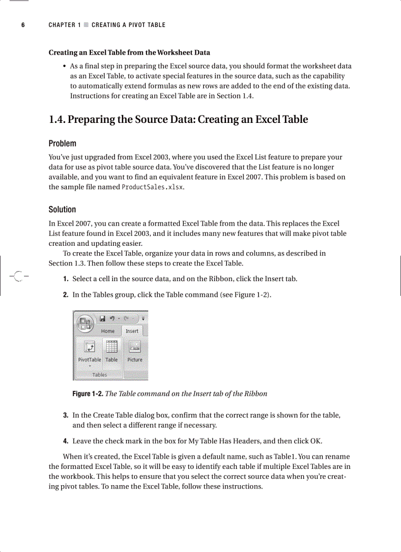 image for page Excel 2007 PivotTables Recipes A Problem Solution Approach