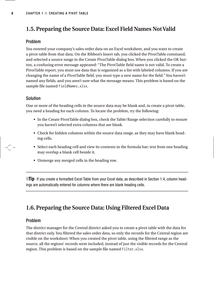 image for page Excel 2007 PivotTables Recipes A Problem Solution Approach