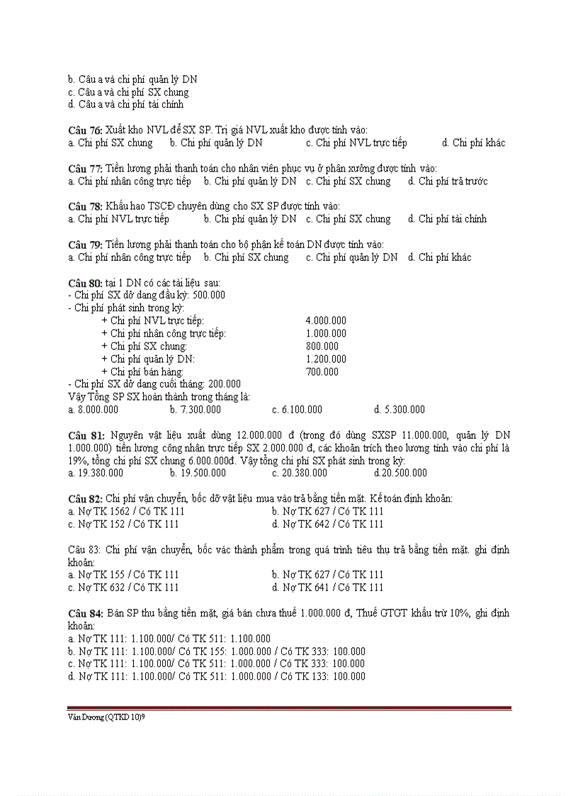 image for page Câu hỏi trắc nghiệm nguyên lý kế toán Một số vấn đề chung về kế toán