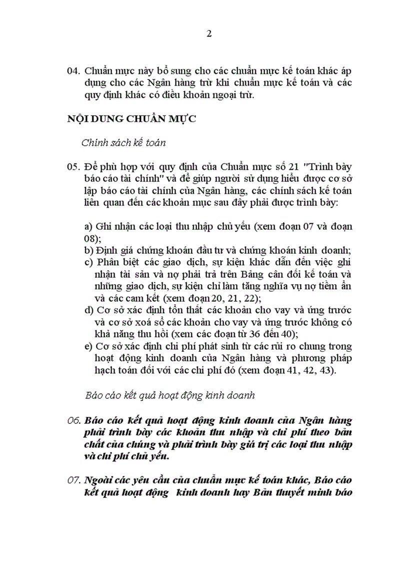 image for page Trình bày bổ sung báo cáo tài chính của các ngân hàng và tổ chức tài chính tương tự