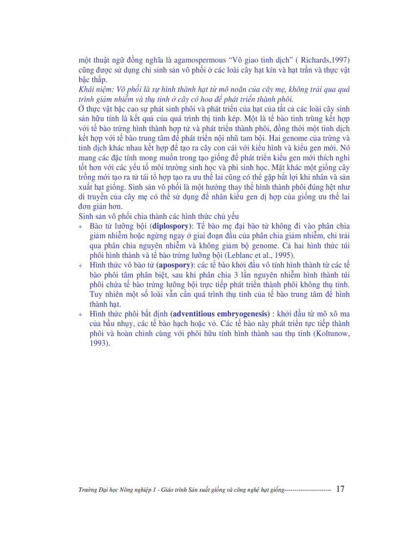 image for page Sản xuất giống và công nghệ hạt giống