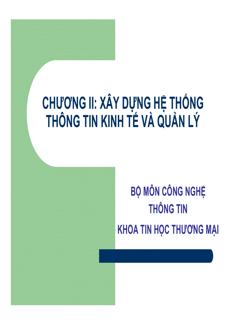 Xây dựng hệ thống thông tin kinh tế và quản lý