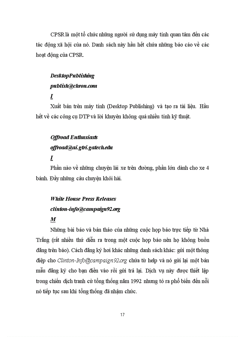 image for page Sử dụng các danh sách thư tín