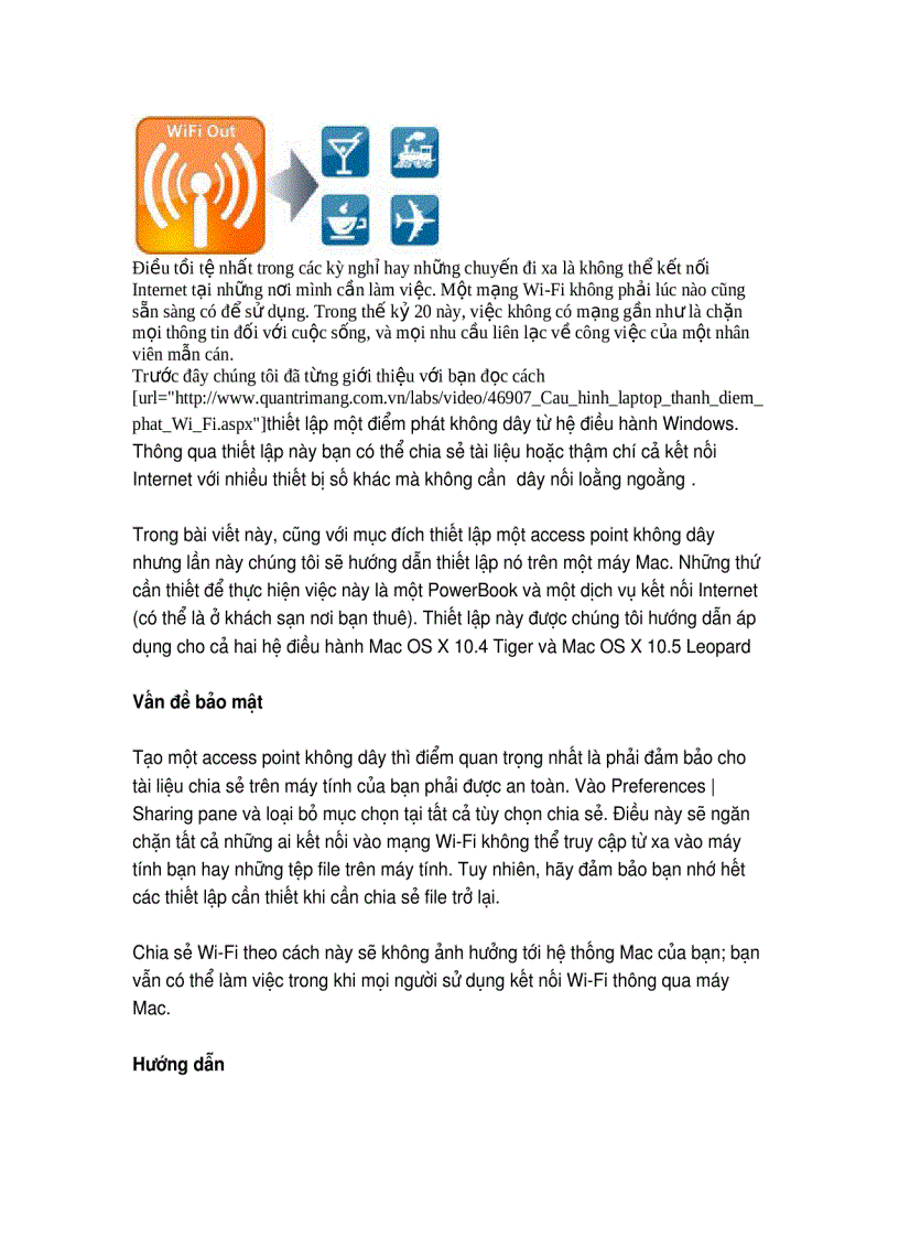 image for page Thiết lập một access point không dây trên một máy Mac