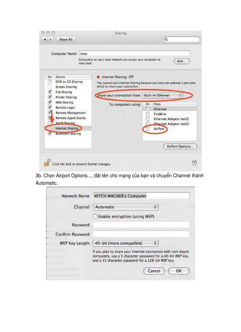 image for page Thiết lập một access point không dây trên một máy Mac